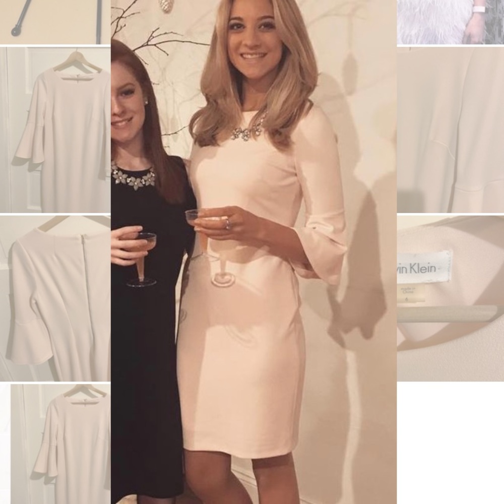 Calvin Klein Bell Sleeve Blush Dress